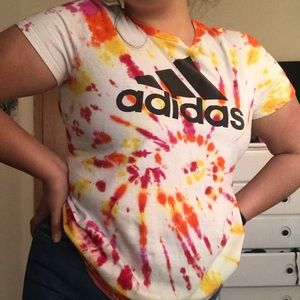 Tie dye adidas tshirt